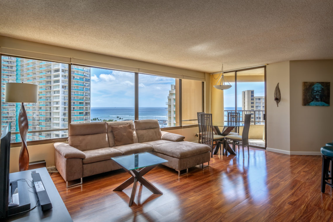 Waikiki Vacation Rental Condo 1801 Living Room