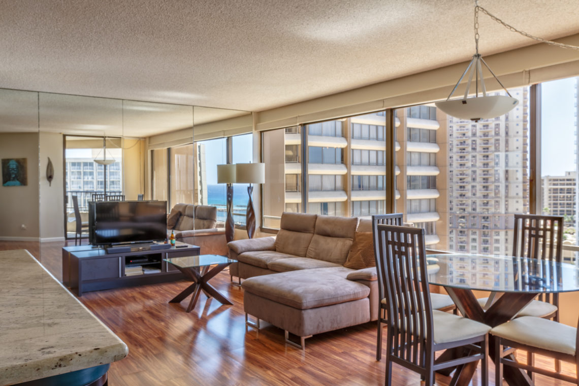 Waikiki Vacation Rental Condo 1801 Living Room